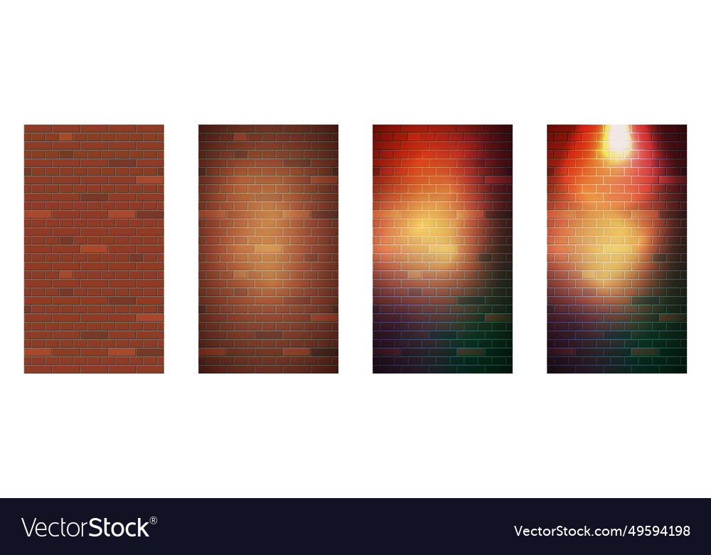 Set of the red brick wall vertical format