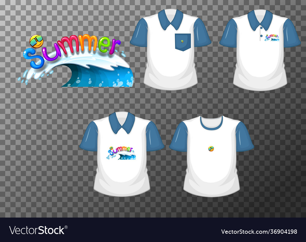 Summer font logo design for shirts with set Vector Image