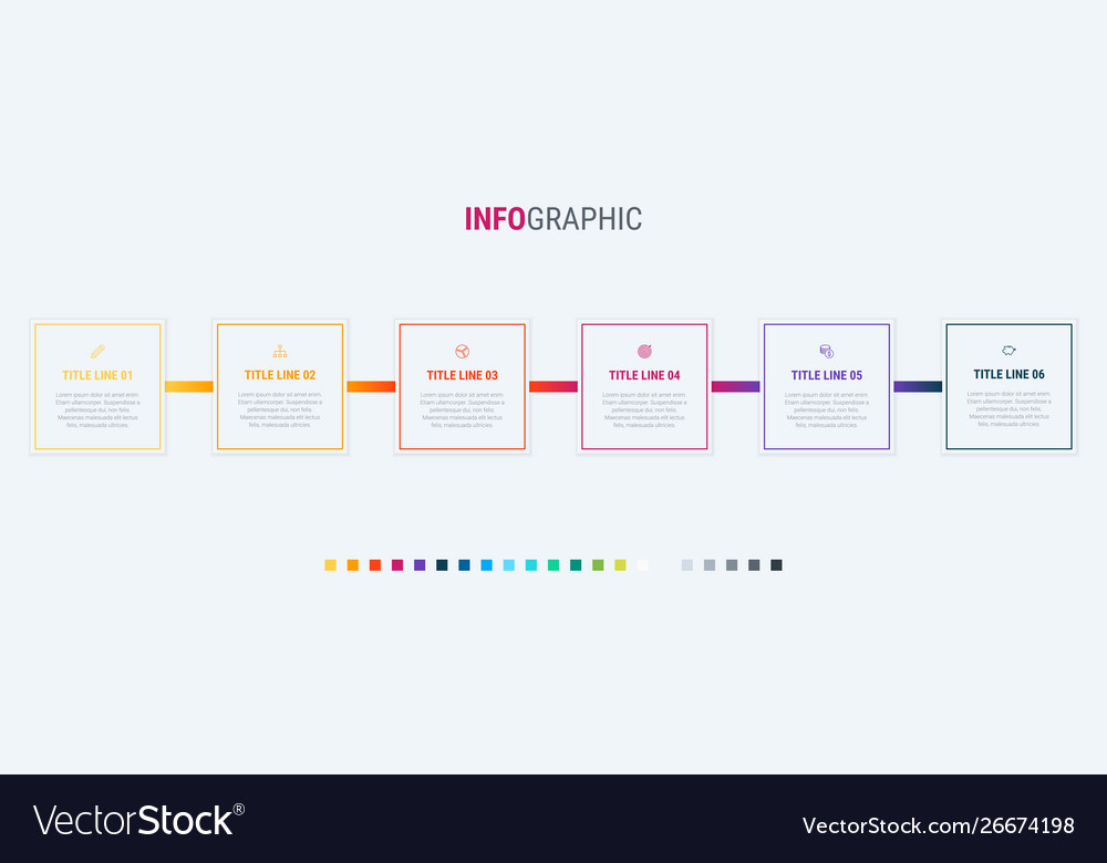 Timeline Infografikdesign 6 Schritte