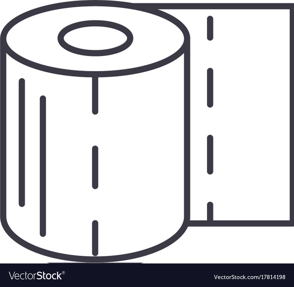 Toilet paper line icon sign