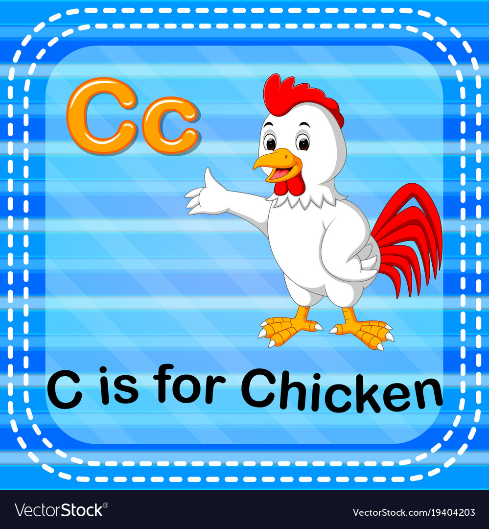 Flashcard letter c is for chicken Royalty Free Vector Image