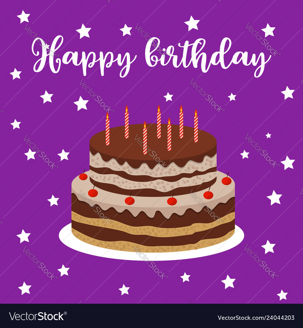 Happy Birthday Card with Cake. Birthday Greetings Confetti Vector Card  Design Stock Vector - Illustration of party, cake: 235164822