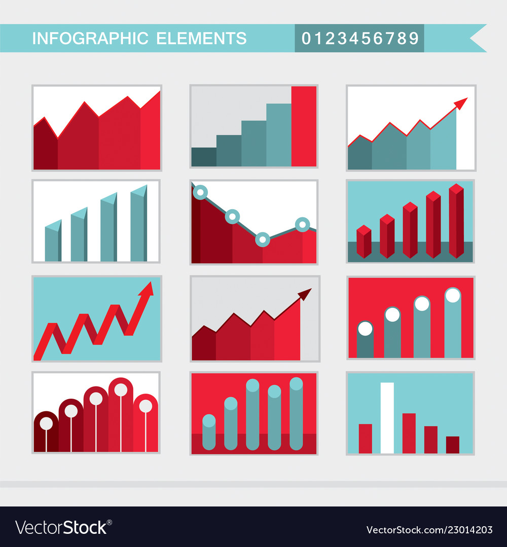 Infographic elements charts graph diagram Vector Image
