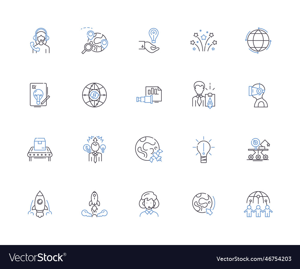 Innovations outline icons collection invent