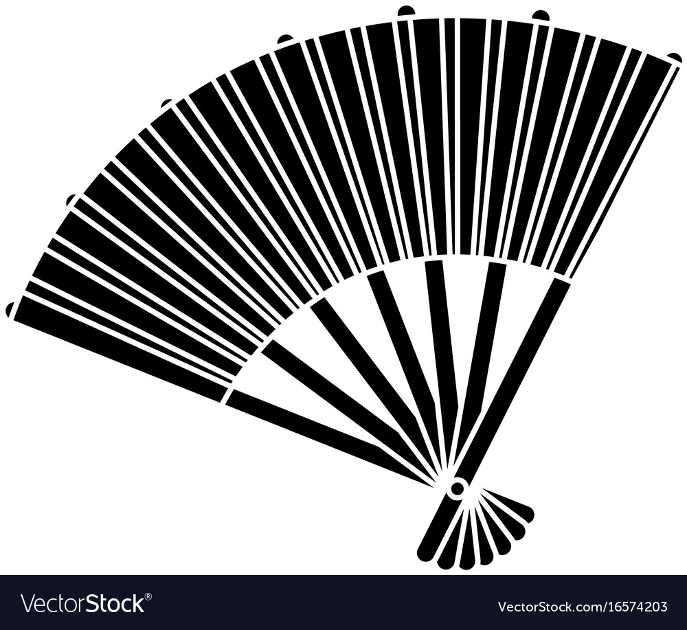 Japanese fan isolated icon Royalty Free Vector Image