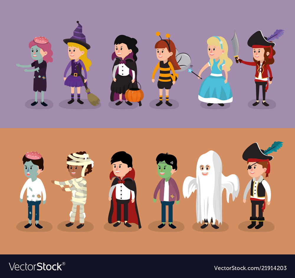 Kids and halloween Royalty Free Vector Image - VectorStock