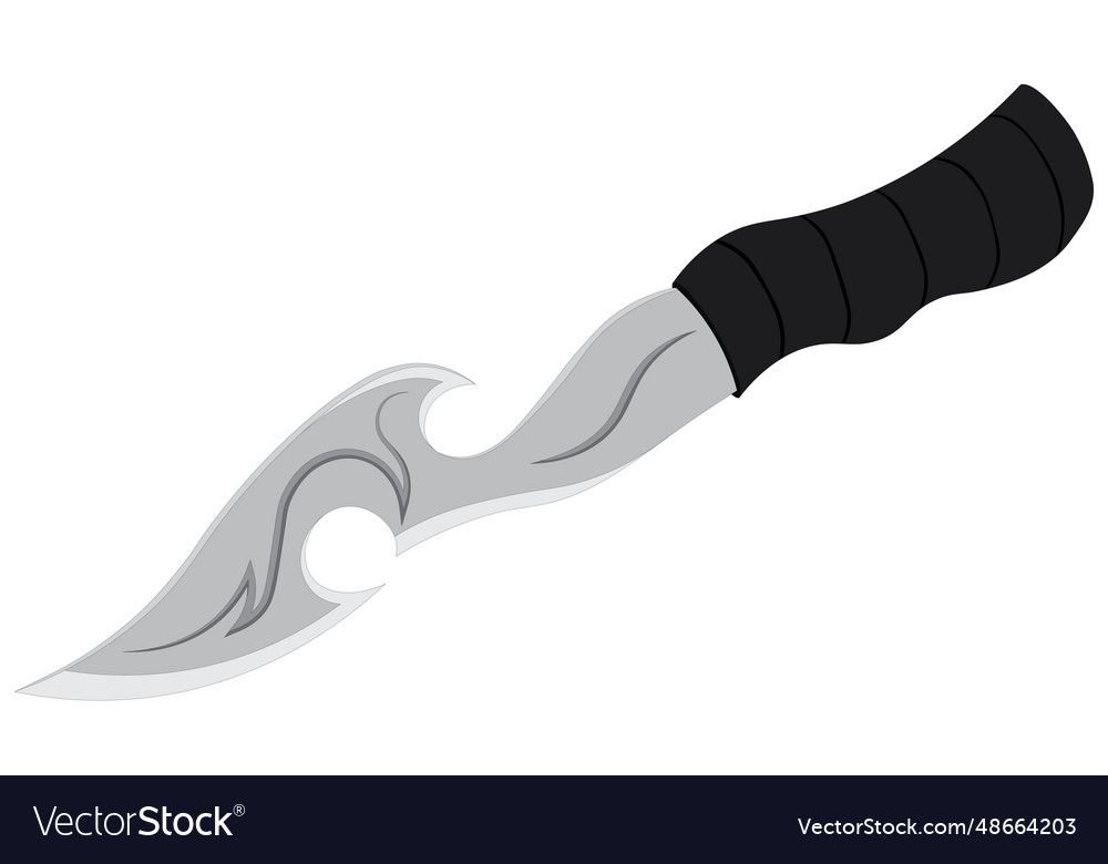 Steel dagger with wavy blade Royalty Free Vector Image