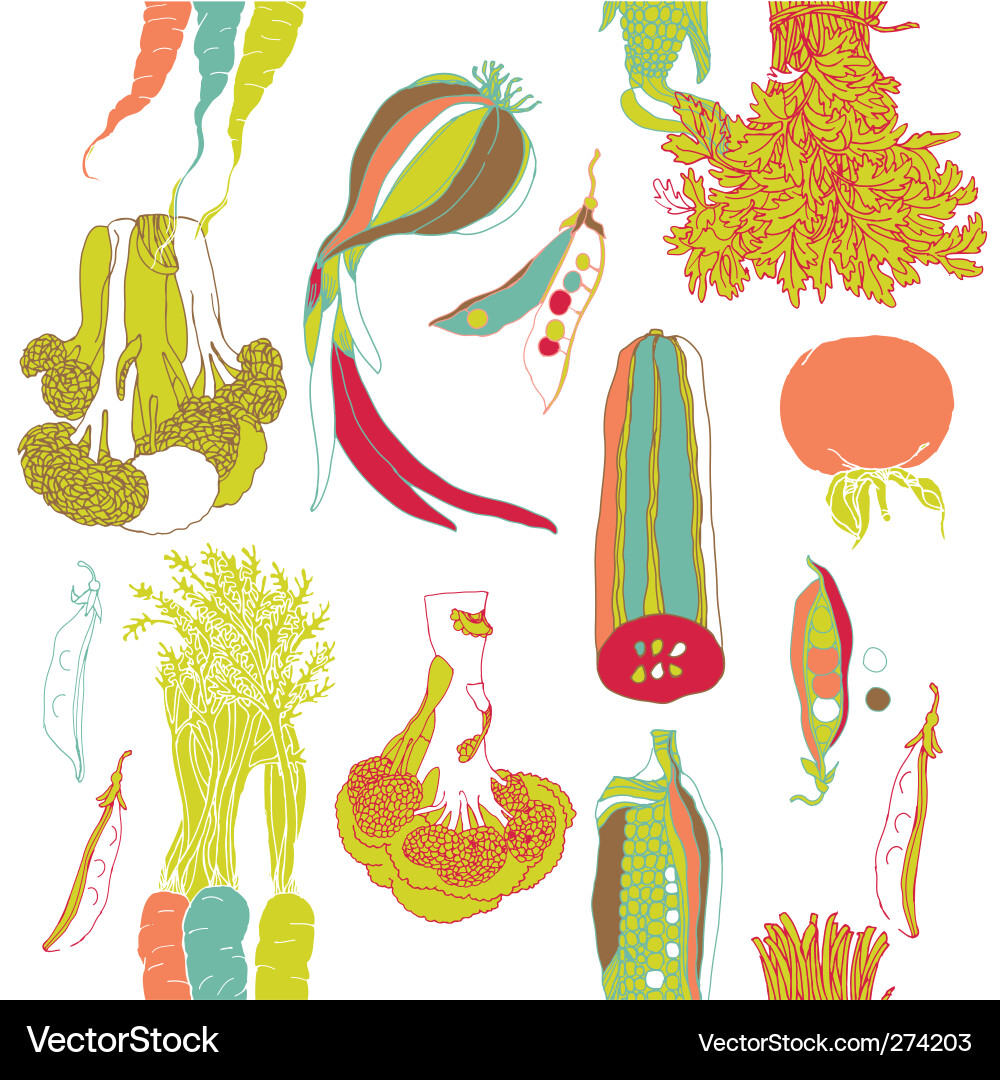 Vegetables seamless pattern Royalty Free Vector Image