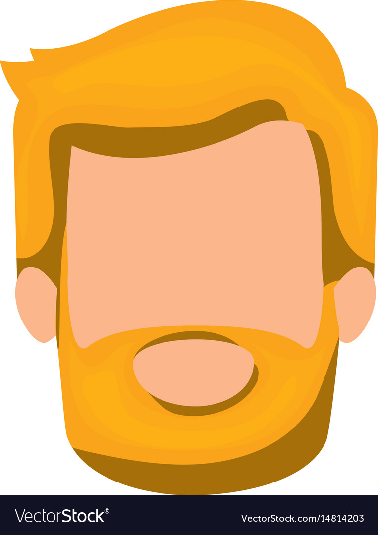 White Background Of Faceless Man With Blonde Hair Vector Image