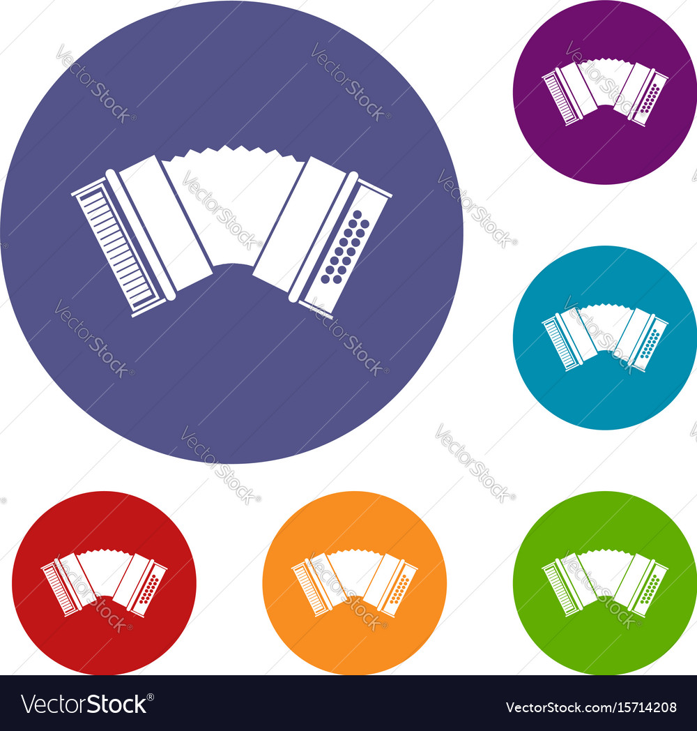 Accordion icons set Royalty Free Vector Image - VectorStock