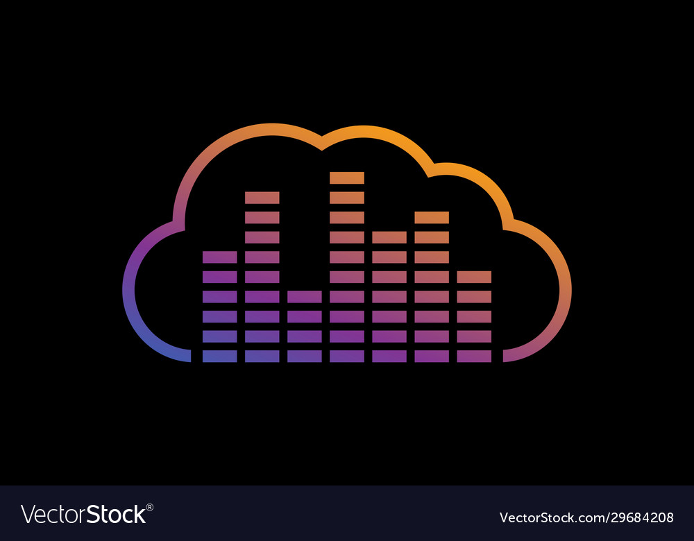Cloud music storage logo design concept music icon