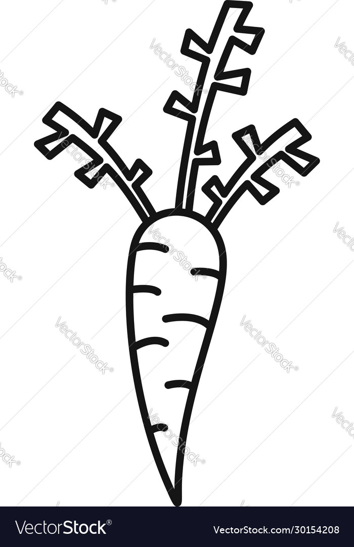 Detox carrot icon outline style Royalty Free Vector Image