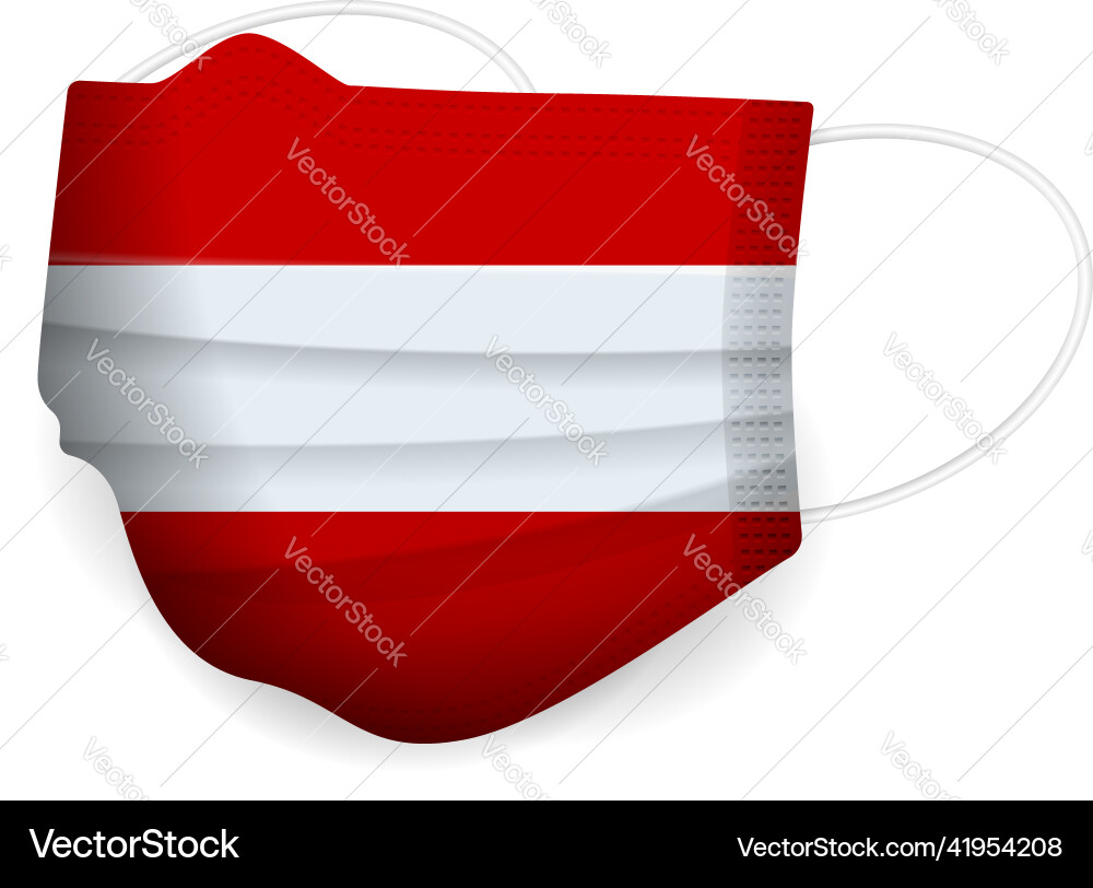 Medical mask austria flag Royalty Free Vector Image