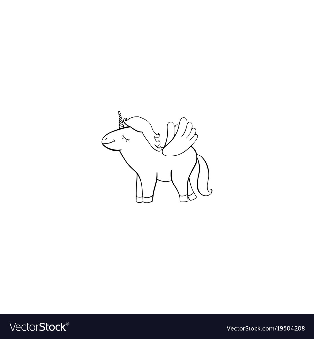 Pegasus cartoon icon