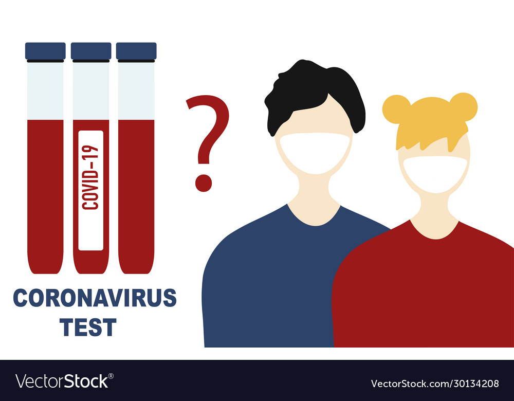 Menschen in medizinischen Masken warten auf den Test