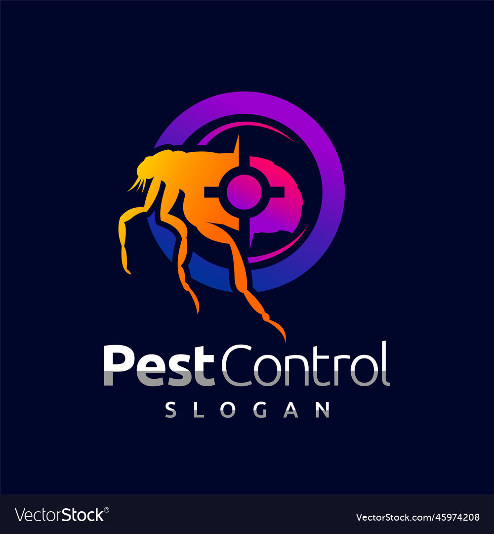 Pest control logo with tick concept Royalty Free Vector