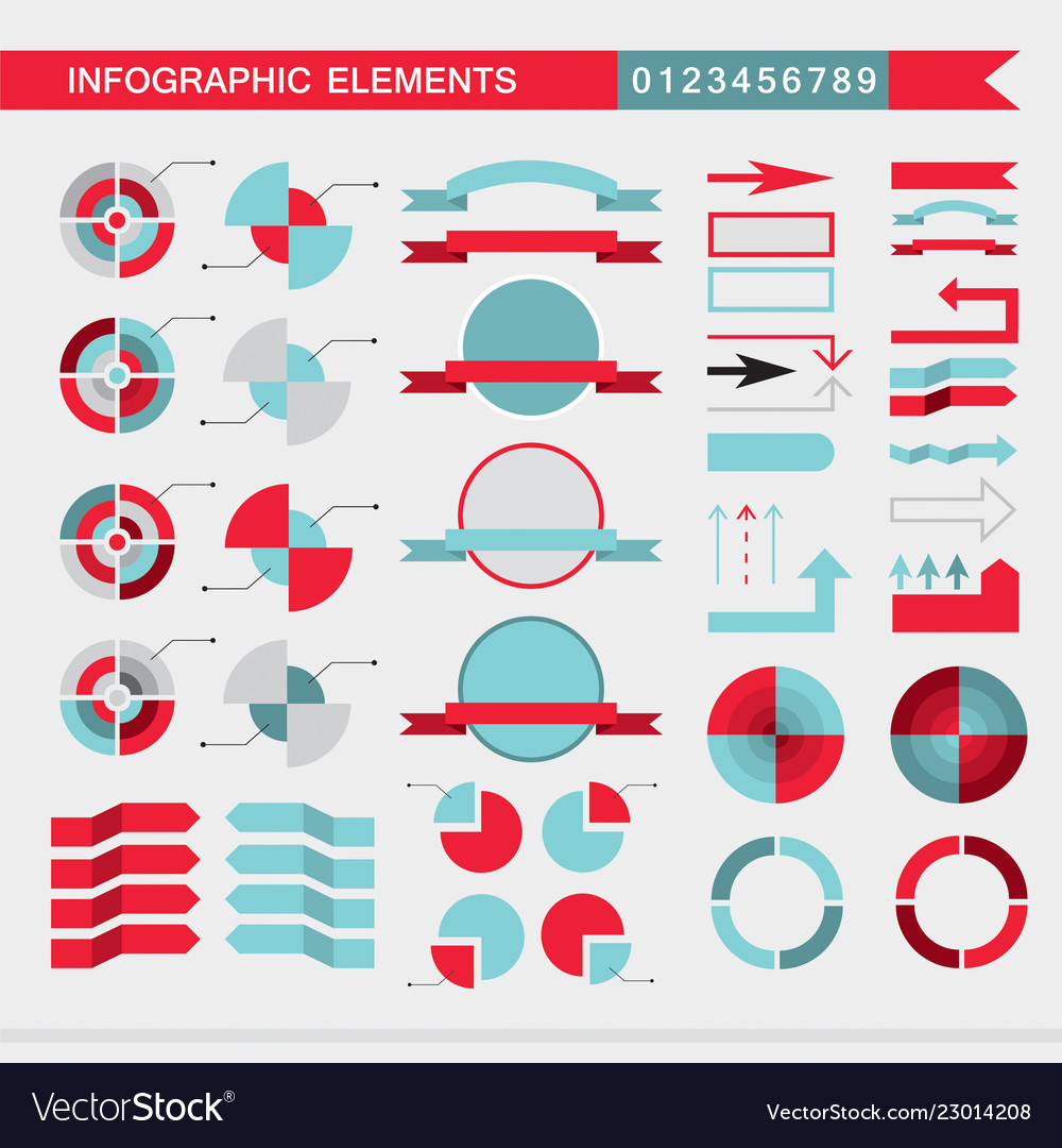 Set of infographic elements charts graph diagram