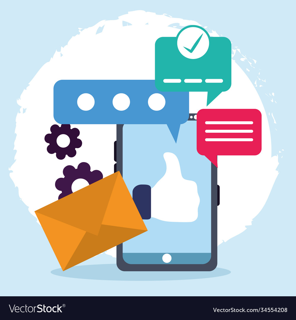 Smartphone like email message check mark Vector Image