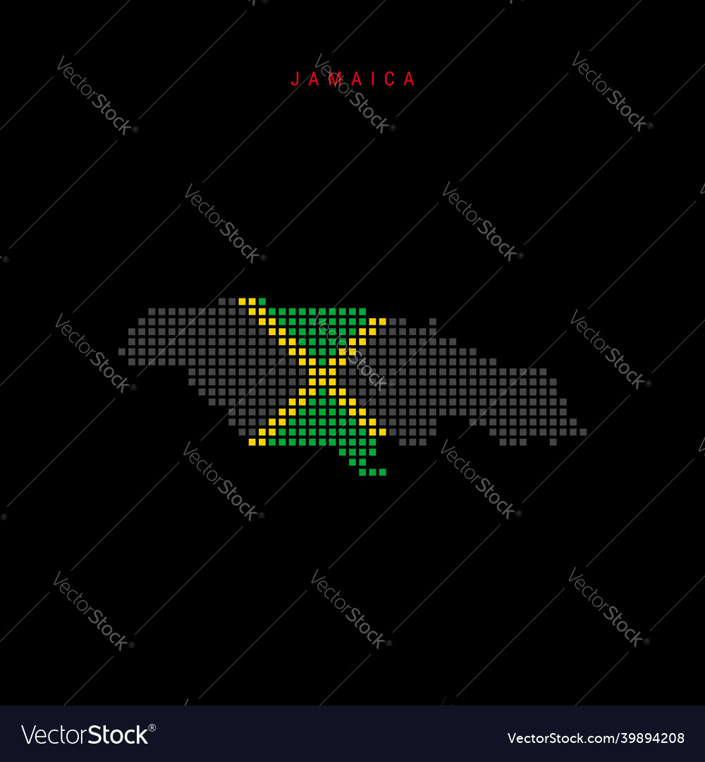 Square dots pattern map of jamaica dotted pixel