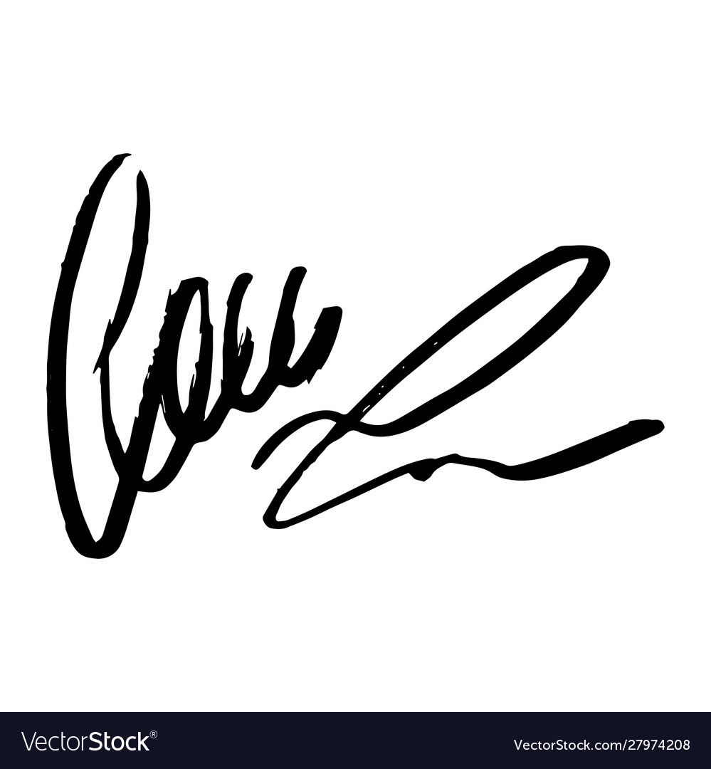 Unreadable handwriting font signature text Vector Image
