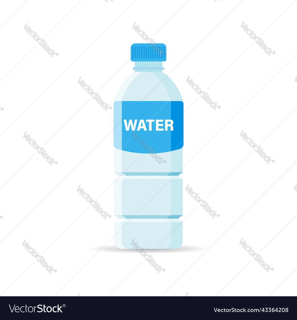 Water bottle icon in flat style fitness drink