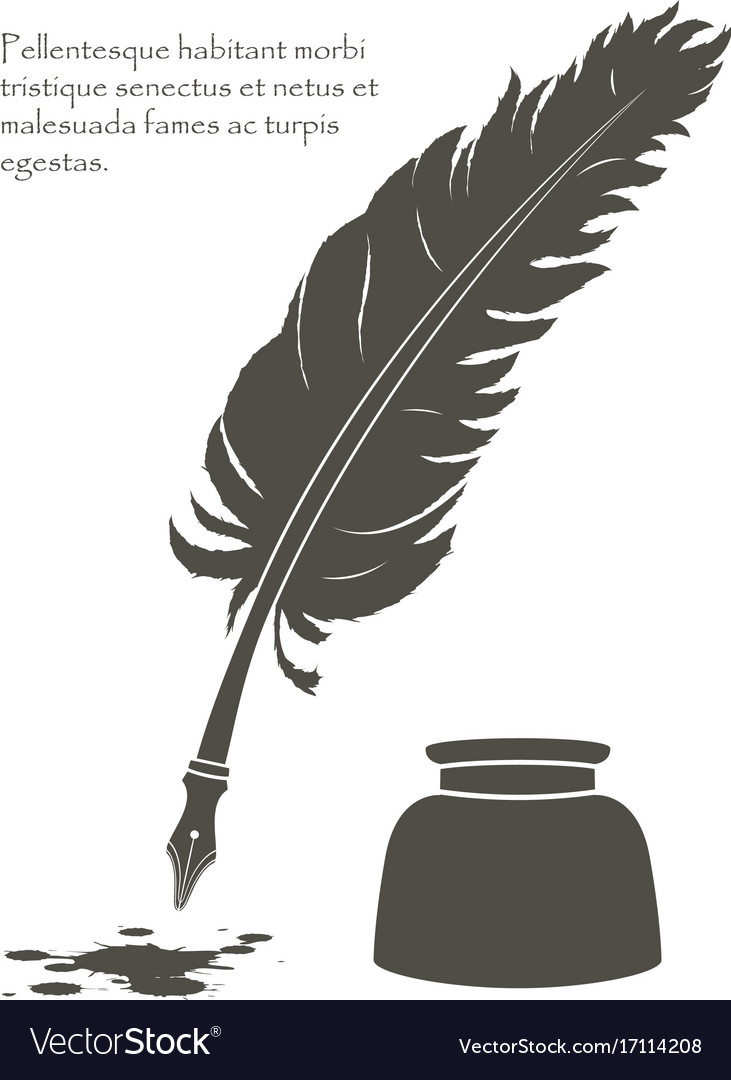 Old writing script with ink feather tool. Illustration , #affiliate, #ink, # script, #writing, #Illustration, #tool #ad