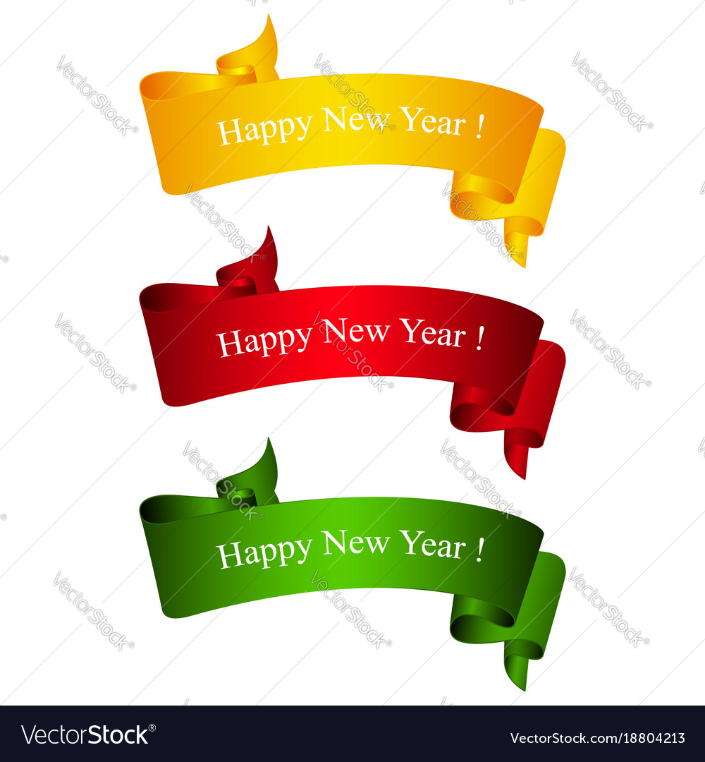 Bright banners happy new year Royalty Free Vector Image