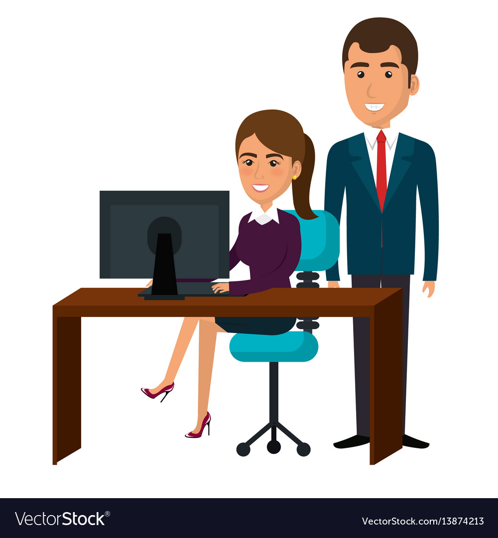 Businesspeople in training process Royalty Free Vector Image