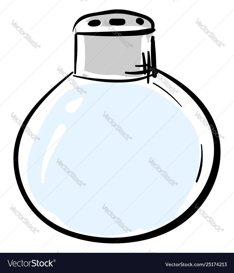 Clipart a blue-colored round salt shaker