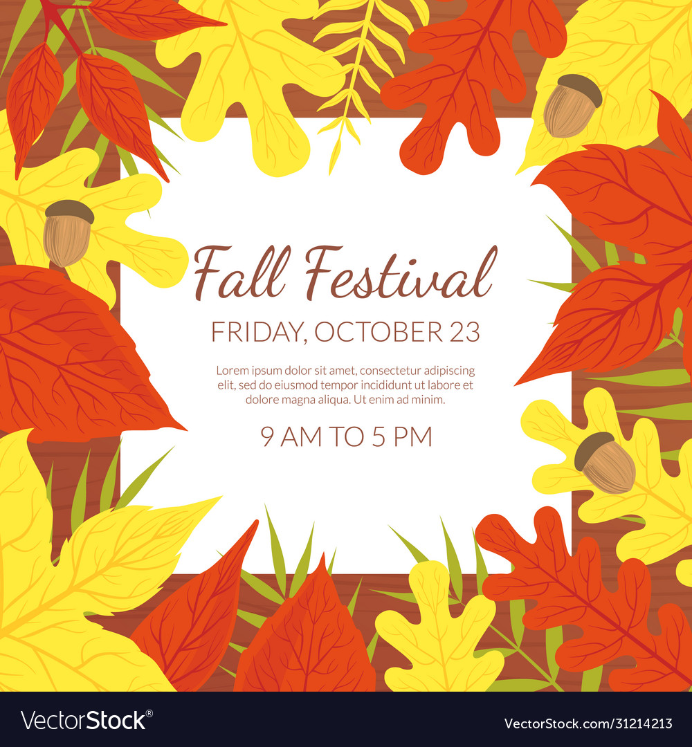 Fall festival banner template with bright autumn