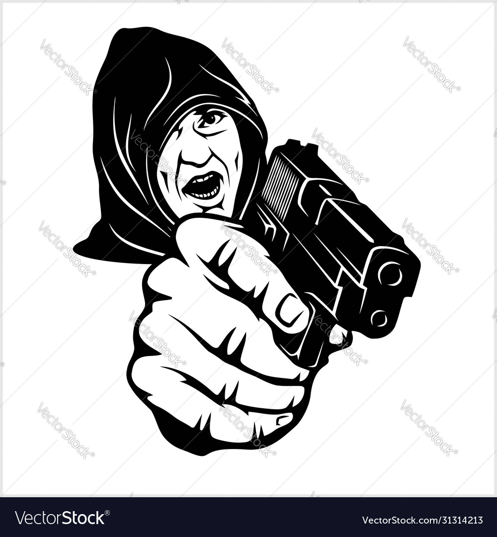 Gangster with a shotgun Royalty Free Vector Image