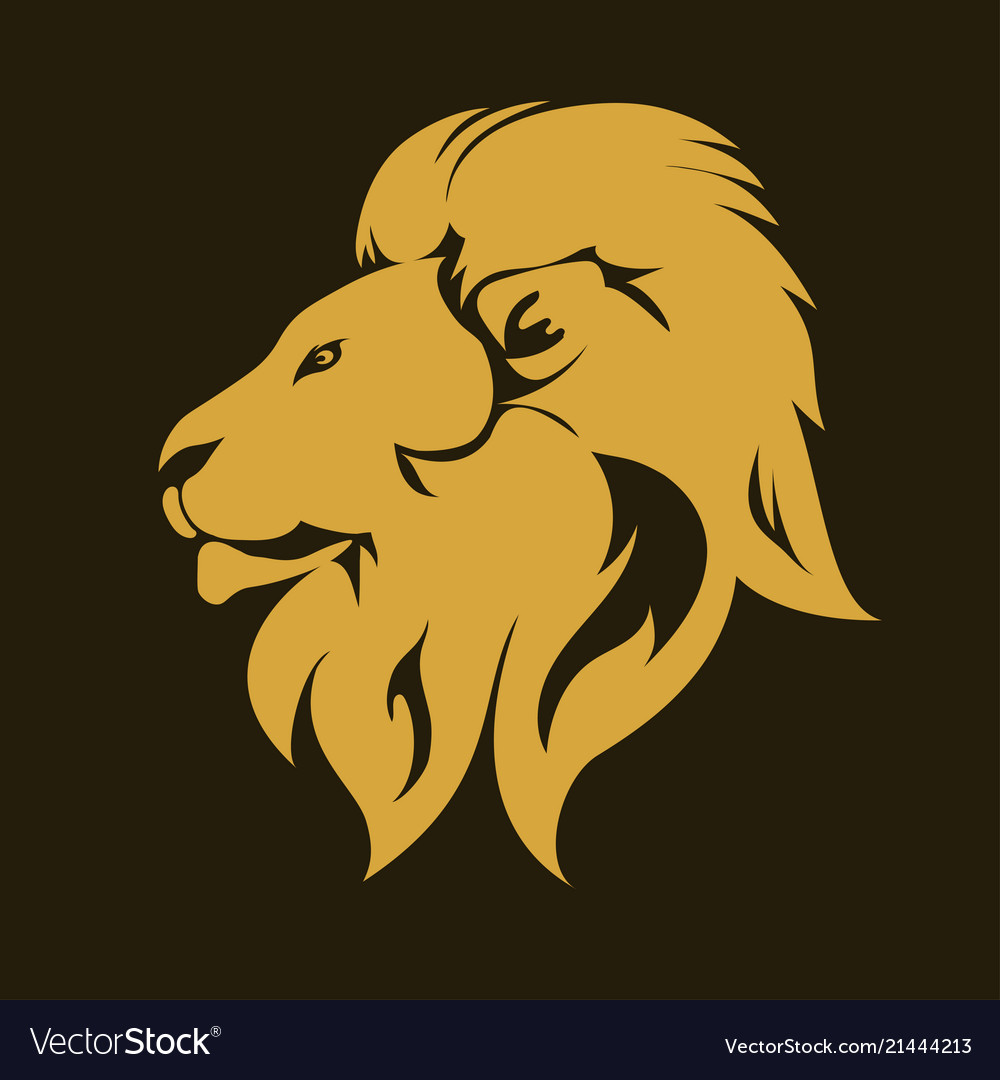 Lion animal portrait emblem vector image Lion animal portrait emblem