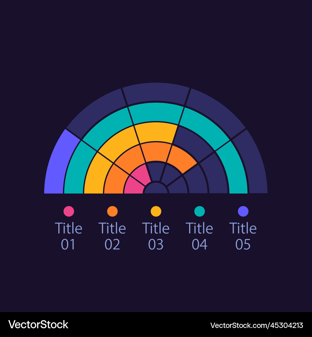 Semi circle infographic chart design template Vector Image