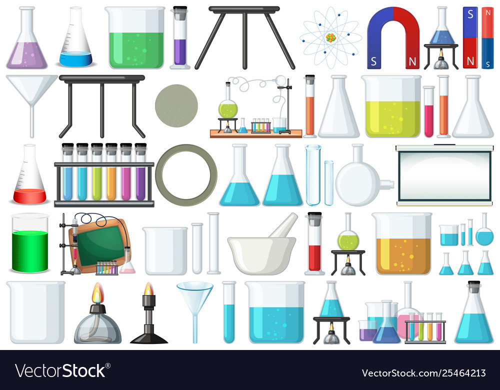 Set lab tools Royalty Free Vector Image - VectorStock