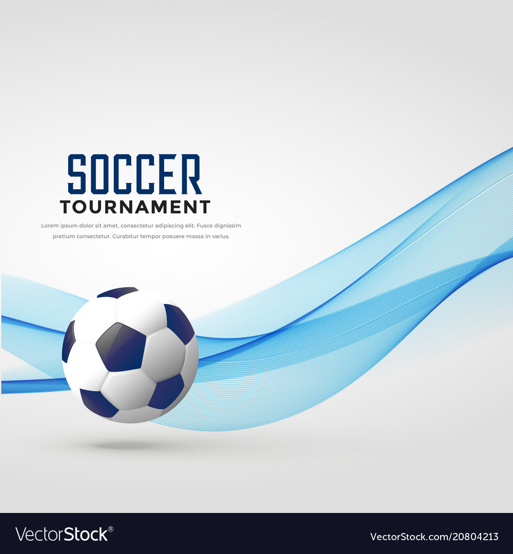 Soccer tournament background with blue wave Vector Image