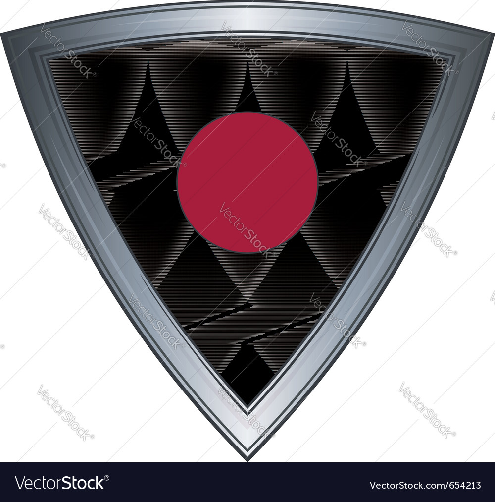 Steel shield with flag japan