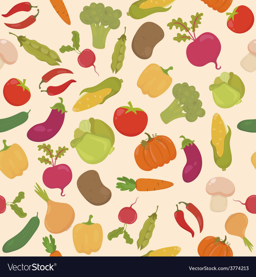 Vegetables seamless pattern Royalty Free Vector Image