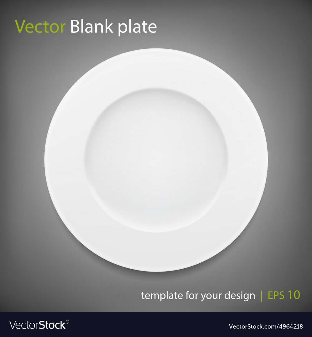 Empty white plate on grey bakcground EPS10 Vector Image Empty white plate on grey bakcground EPS10 Vector Image