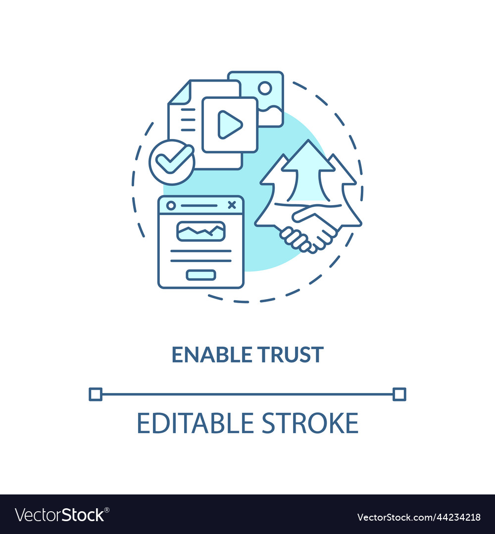 Enable trust turquoise concept icon