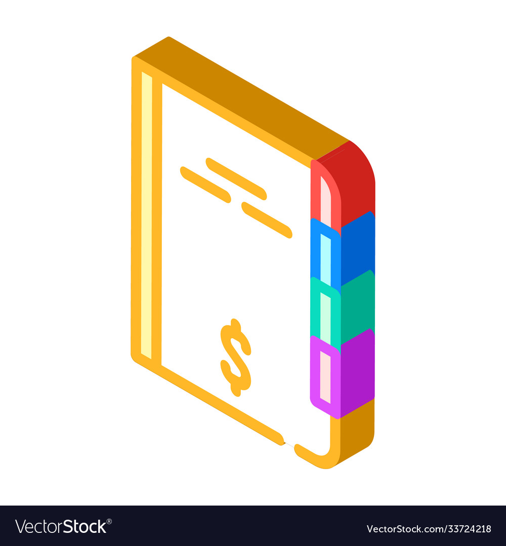 Financial report isometric icon isolated