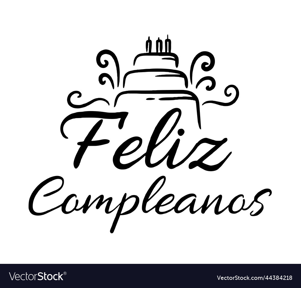 Happy birthday in spain lettering spanish Vector Image