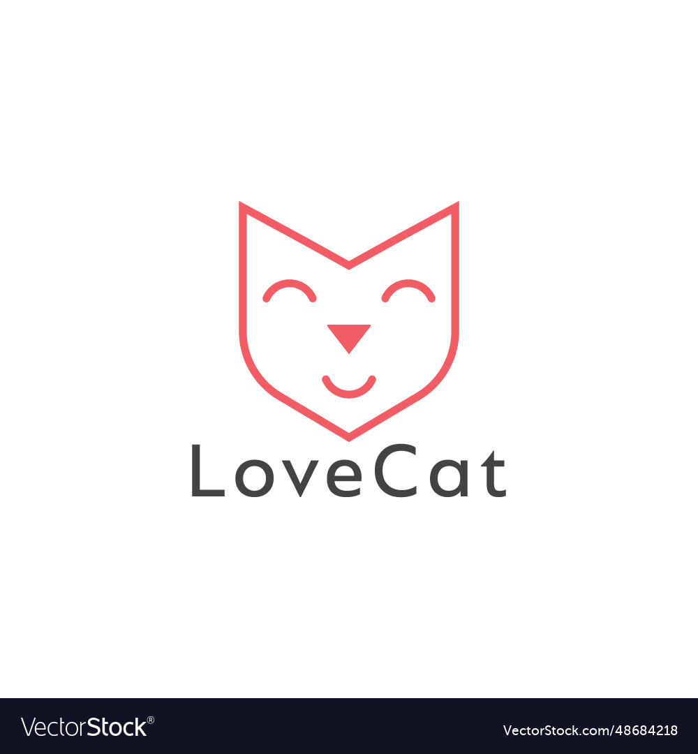 Love cat logo Royalty Free Vector Image - VectorStock