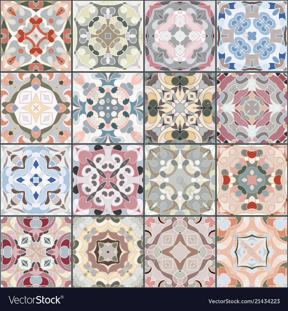 A Collection Of Ceramic Tiles Royalty Free Vector Image A Collection Of Ceramic Tiles Vector Image