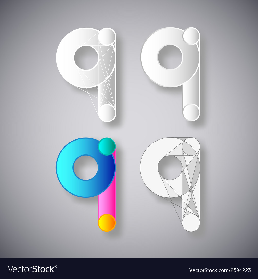 Abstract combination of letter q