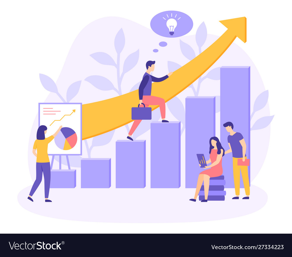 Career growth startup ladder people flat Vector Image