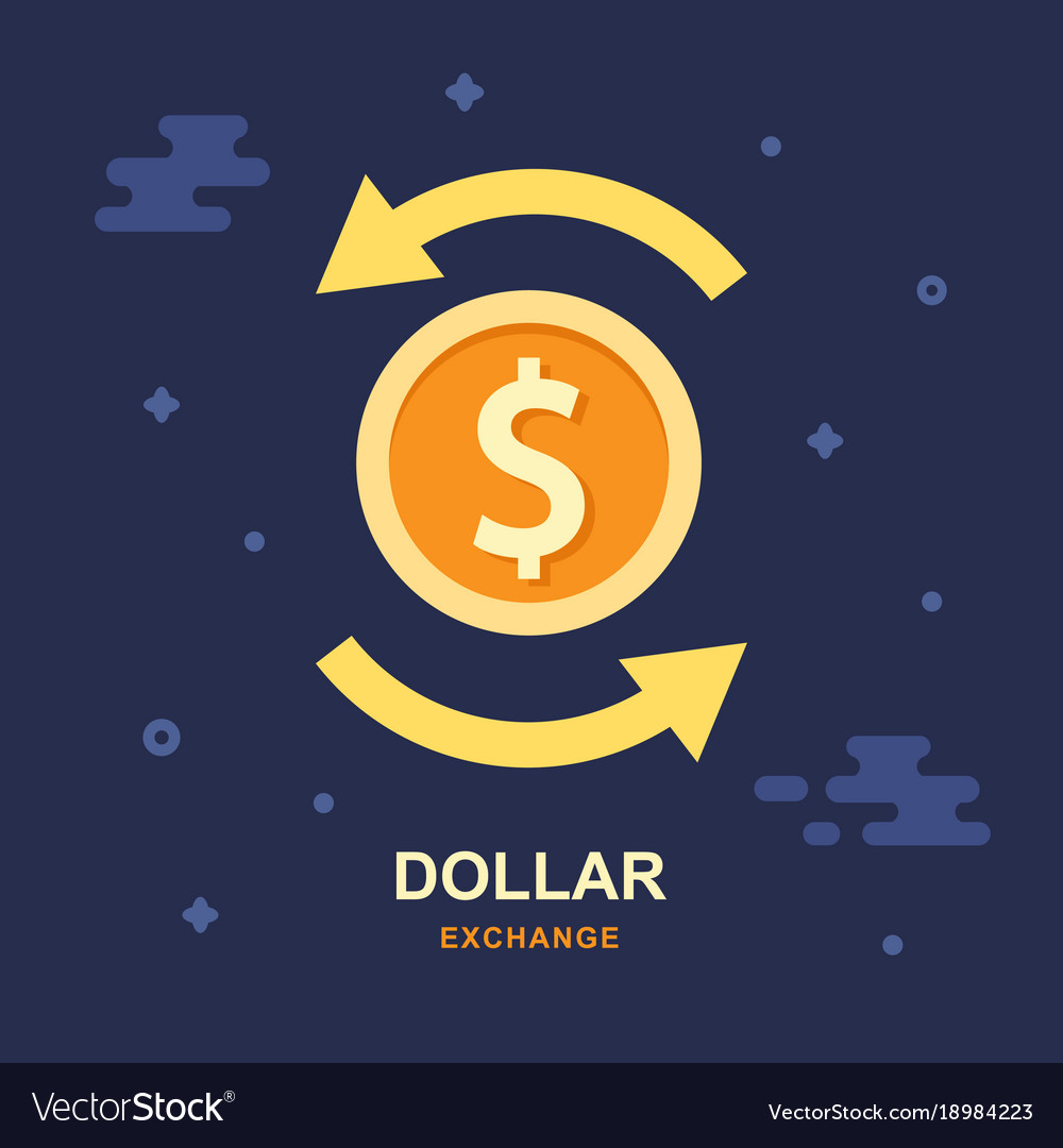 Dollar Currency Exchange Concept Stock Market Vector Image Dollar Currency Exchange Concept Stock