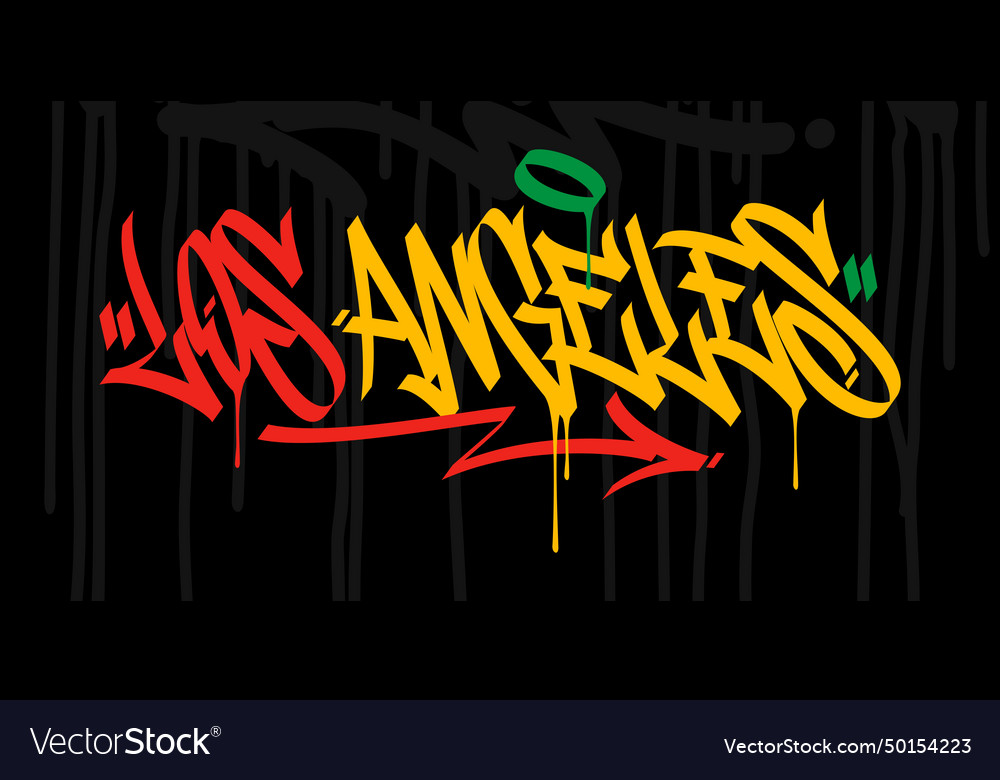 Flat word los angeles abstract hip hop hand