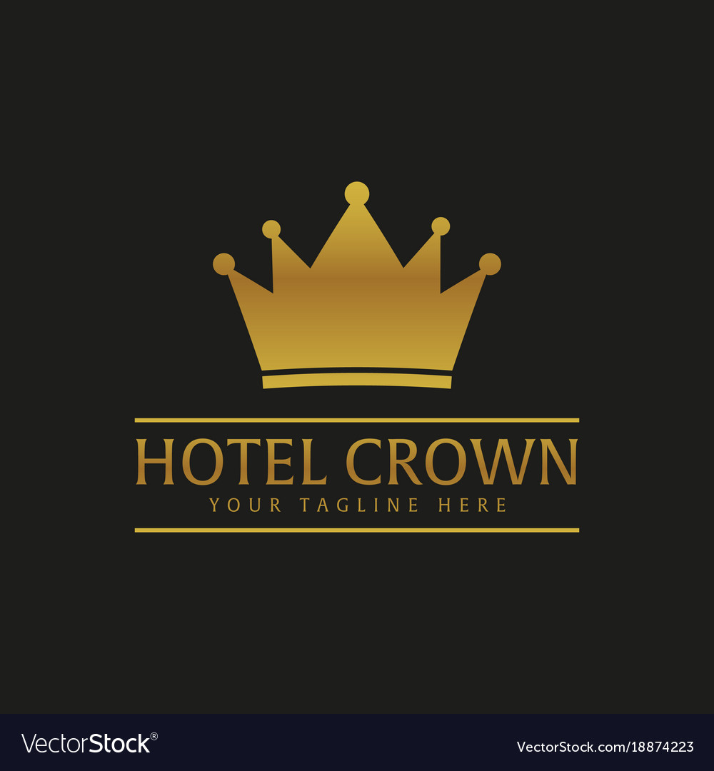 Hotel crown luxury logo and emblem Royalty Free Vector Image