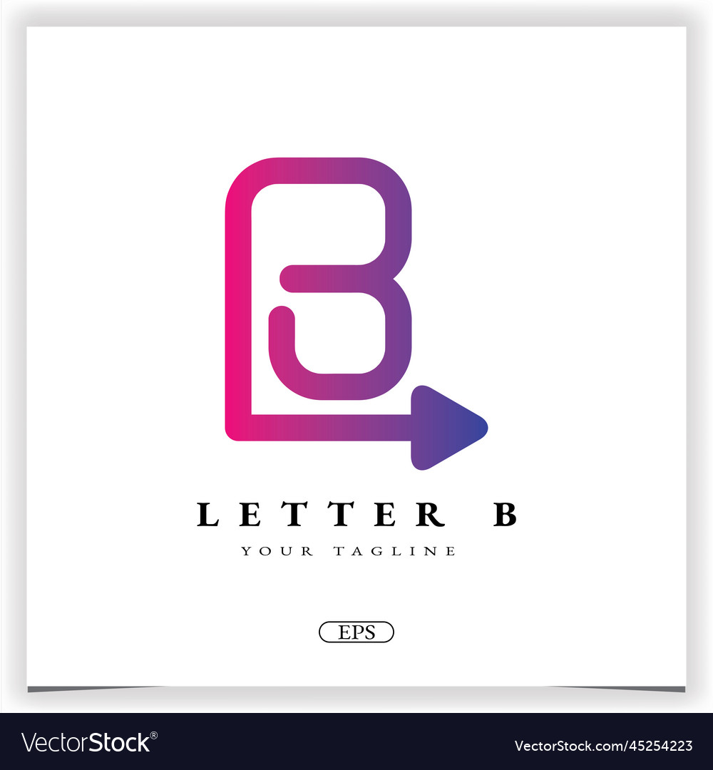 Luxury arrow letter b logo premium elegant