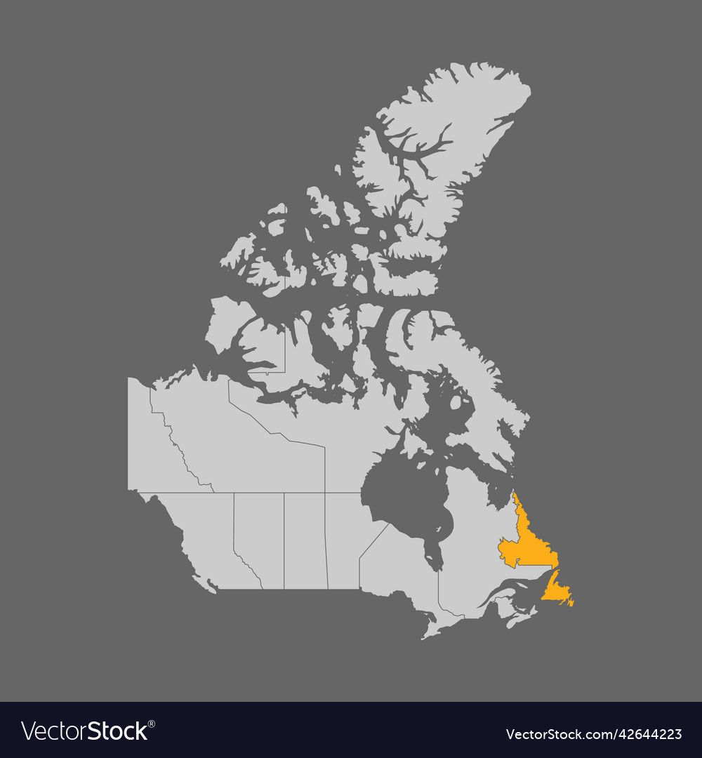 Newfoundland highlighted on the map of canada